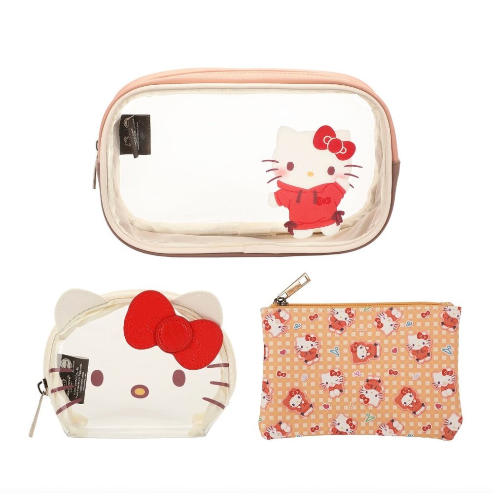 Sanrio Hello Kitty 3-Piece Travel Cosmetic Bag Set
